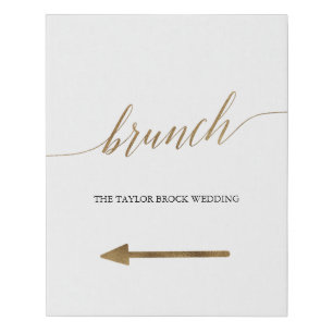 Elegant Gold Brunch Directional (Left) Faux Canvas Print