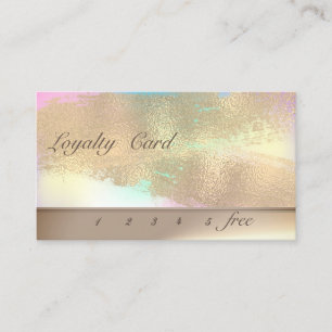 Elegant Gold Brush Stroke Ombre Loyalty Card