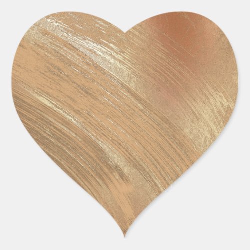 Elegant Gold Brush Strokes  Heart Sticker