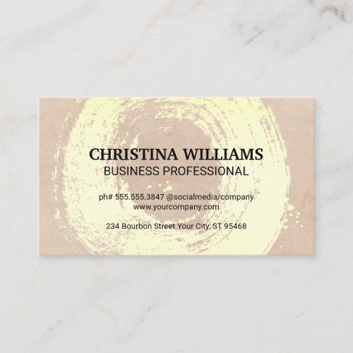 Elegant Gold Brushed Circle  Texture Background Business Card