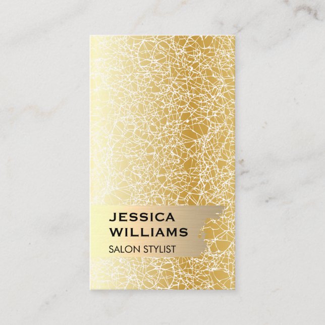 Elegant Gold Brushed Gold Texture Business Card (Front)
