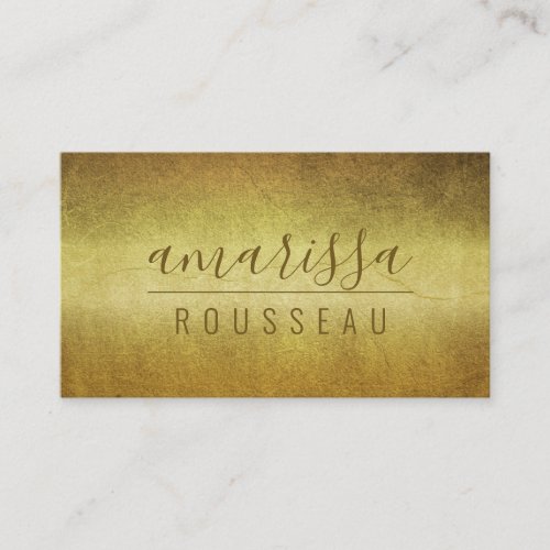 Elegant Gold Brushed Metallic Minimalist Business Card