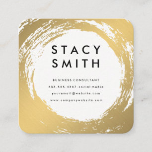Elegant Gold Brushed Square Business Card