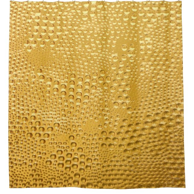 Elegant Gold Bubbles Glitter Texture Shower Curtain (Front)