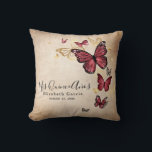 Elegant Gold Burgundy Butterfly Mis Quince Anos Throw Pillow<br><div class="desc">Looking for elegant burgundy butterfly quinceanera pillow ideas? Here's a unique, rustic DIY template that's simple to add a personalized name and date to - even include a glam Mis Quince Anos photo / picture to the back if you wish. The original fairytale art by Raphaela Wilson depicts a beautiful...</div>