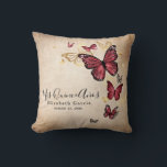 Elegant Gold Burgundy Butterfly Mis Quince Anos Throw Pillow<br><div class="desc">Looking for elegant burgundy butterfly quinceanera pillow ideas? Here's a unique, rustic DIY template that's simple to add a personalized name and date to - even include a glam Mis Quince Anos photo / picture to the back if you wish. The original fairytale art by Raphaela Wilson depicts a beautiful...</div>