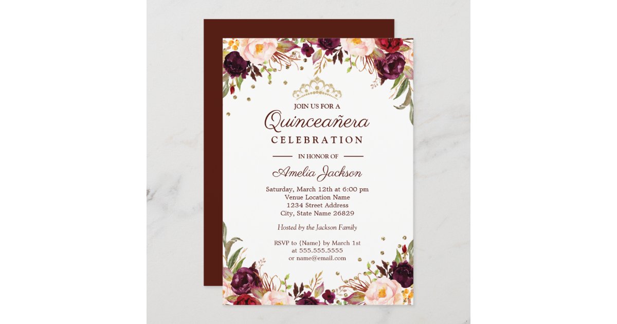 Elegant Quinceanera Invitations on 100% Recycled Paper