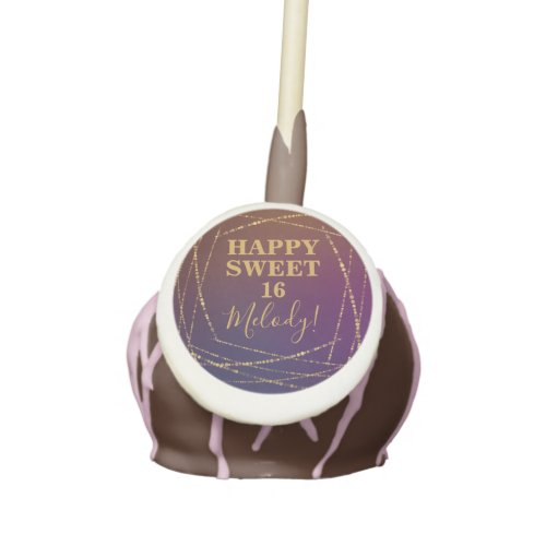 Elegant Gold Burgundy Glam Sweet 16 Birthday Cake Pops