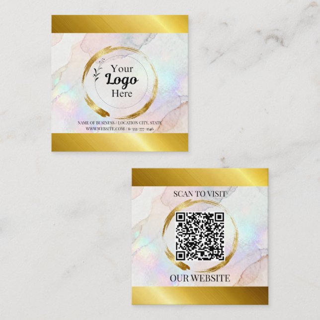 Elegant Gold business logo Modern  Calling Card (Front/Back)