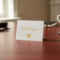 Elegant Gold Business logo Thank you Foil