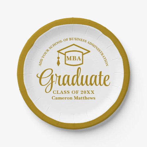 Elegant Gold Business School Graduation MBA