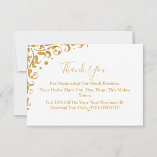 Elegant Gold Business Thank You Card