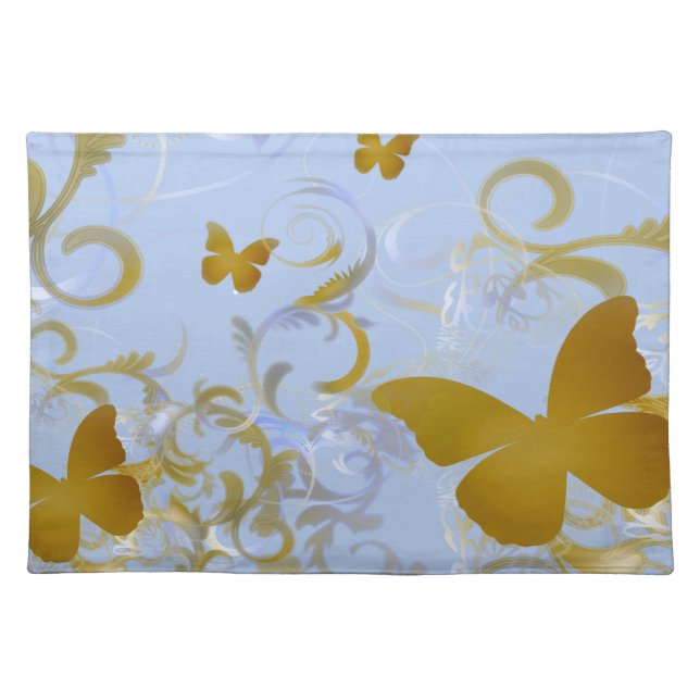 Elegant Gold Butterfies Placemat (Front)