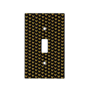 Elegant Gold Butterfly Pattern Light Switch Cover