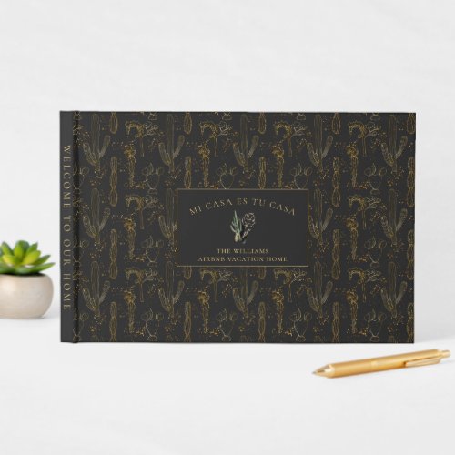 Elegant Gold Cactus  Vacation AirBNB Guest Book