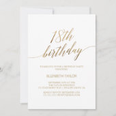 Elegant Gold Calligraphy 18th Birthday Invitation (Front)