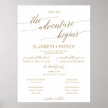 Elegant Gold Calligraphy Adventure Wedding Program Poster<br><div class="desc">This elegant gold calligraphy adventure wedding program poster is perfect for a simple wedding. The neutral design features a minimalist poster decorated with romantic and whimsical faux gold foil typography. Include the name of the bride and groom, the wedding date and location, names of the parents and the bridal party....</div>