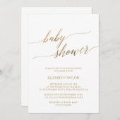 Elegant Gold Calligraphy Baby Shower Invitation (Front/Back)