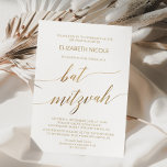Elegant Gold Calligraphy Bat Mitzvah Invitation<br><div class="desc">This elegant gold calligraphy Bat Mitzvah invitation is perfect for a simple bat mitzvah. The neutral design features a minimalist card decorated with romantic and whimsical faux gold foil typography. Please Note: This design does not feature real gold foil. It is a high quality graphic made to look like gold...</div>