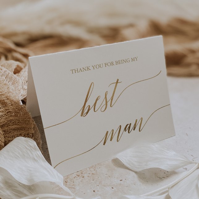 Elegant Gold Calligraphy Best Man Thank You Card (Creator Uploaded)