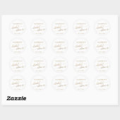 Elegant Gold Calligraphy Bridal Shower Favor Classic Round Sticker (Sheet)