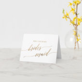 Elegant Gold Calligraphy Bridesmaid Proposal Card | Zazzle
