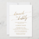 Elegant Gold Calligraphy Brunch & Bubbly