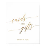 Elegant Gold Calligraphy Cards and Gifts Sign Elegant Gold Calligraphy Cards and Gifts Sign