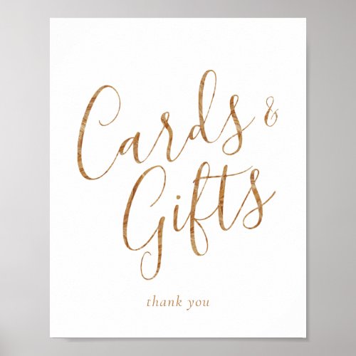 Elegant Gold Calligraphy Cards and Gifts Sign