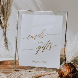 Elegant Gold Calligraphy Cards and Gifts Sign