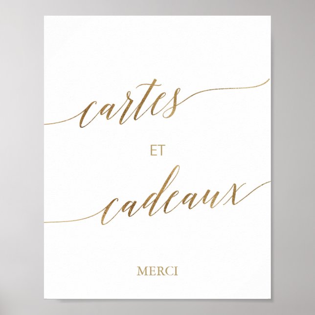 Elegant Gold Calligraphy Cartes et Cadeaux Poster (Front)