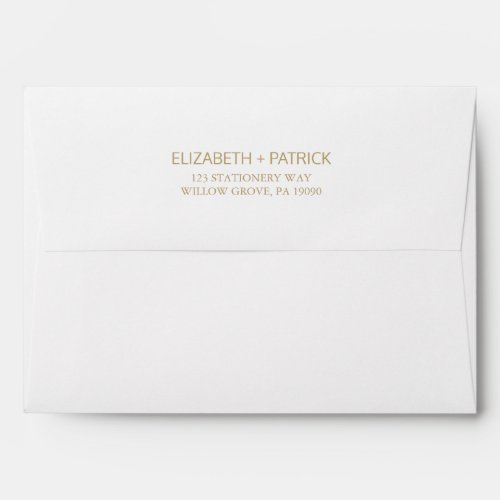 Elegant Gold Calligraphy Coordinate Wedding Envelope