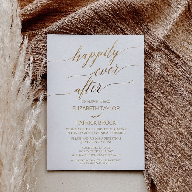 Elegant Gold Calligraphy Elopement Invitation (Creator Uploaded)