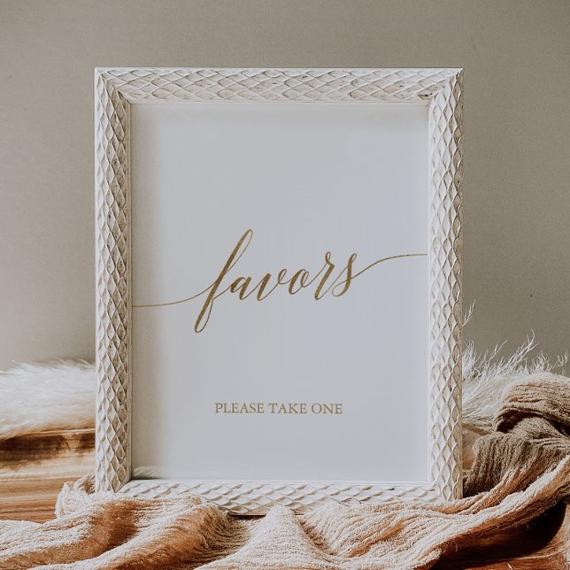 Elegant Gold Calligraphy Favors Poster (Creator Uploaded)