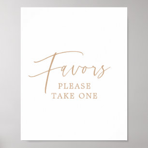 Elegant Gold Calligraphy Favors Sign