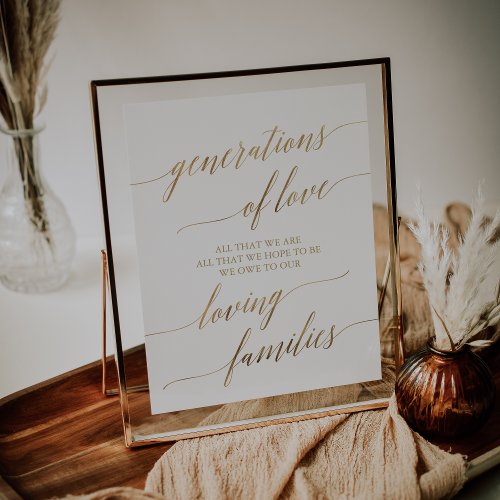 Elegant Gold Calligraphy Generations of Love Sign