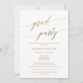 Elegant Gold Calligraphy Graduation Party Invitation (Front)