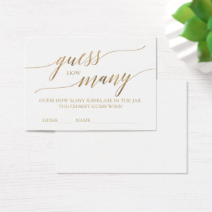 Elegant Gold Calligraphy Guess How Many Kisses
