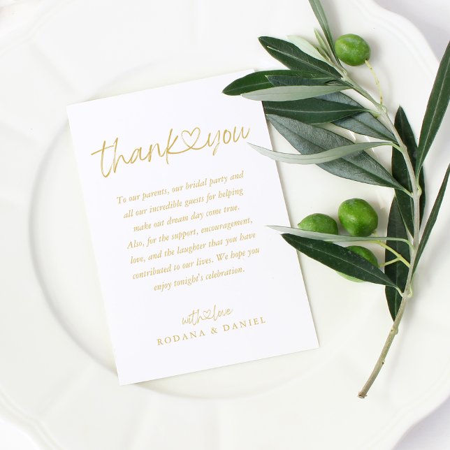 Elegant Gold Calligraphy Heart Wedding Place Card (Elegant Gold Calligraphy Heart Wedding Place Card)