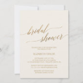 Elegant Gold Calligraphy | Ivory Bridal Shower Invitation (Front)