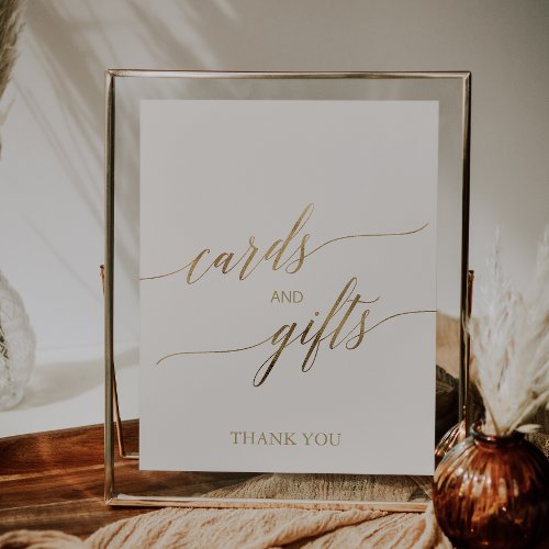 Elegant Gold Calligraphy Ivory Cards  Gifts Sign