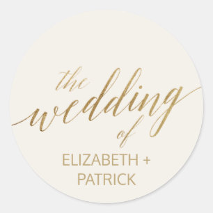 Elegant Gold Calligraphy Ivory Envelope Seals