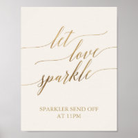Elegant Gold Calligraphy | Ivory Let Love Sparkle