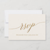 Elegant Gold Calligraphy | Ivory Simple RSVP Card (Front)