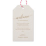 Elegant Gold Calligraphy | Ivory Wedding Welcome Gift Tags
