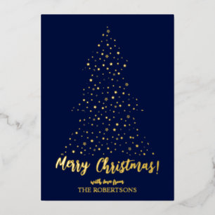 Elegant Gold Calligraphy Merry Christmas Foil Card