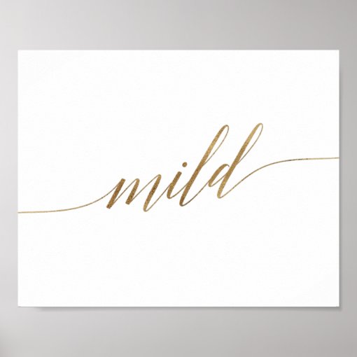 Elegant Gold Calligraphy Mild Sign | Zazzle