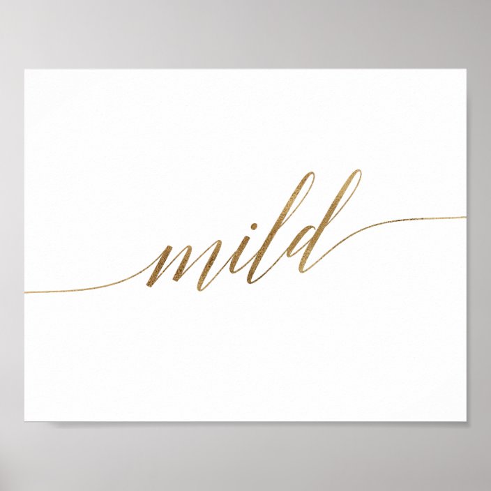 Elegant Gold Calligraphy Mild Sign | Zazzle.com