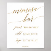 Elegant Gold Calligraphy Mimosa Bar Sign (Front)
