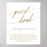 Elegant Gold Calligraphy Ornament Guest Book Sign<br><div class="desc">This elegant gold calligraphy ornament guest book sign is perfect for a simple wedding. The neutral design features a minimalist poster decorated with romantic and whimsical faux gold foil typography. Please Note: This design does not feature real gold foil. It is a high quality graphic made to look like gold...</div>